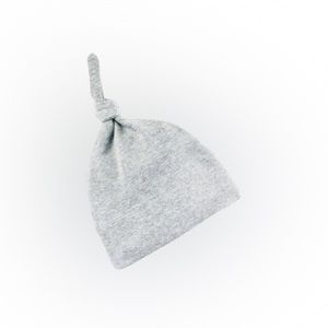 Organic Cotton Knotted Beanie - Heather Grey